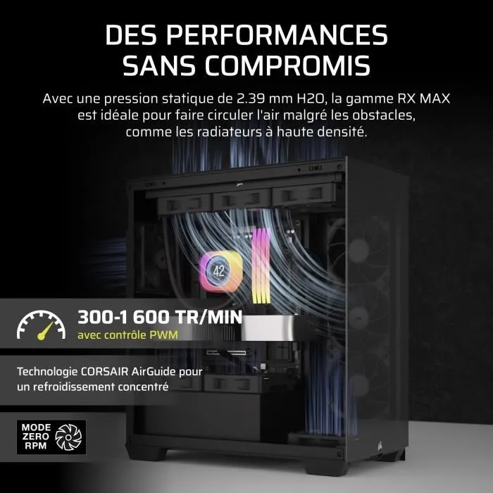 Corsair iCUE LINK RX140 MAX Kit de refroidissement liquide Noir Corsair iCUE LINK RX140 MAX Kit de refroidissement liquide Noir