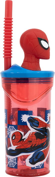 Licensing Figure 3D Verre 360 mL Spiderman CZ11338 Plastique Recyclable 23 cm