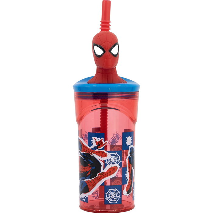 Licensing Verre 3D Spiderman 360ml avec paille