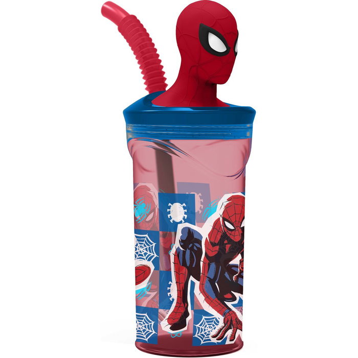 Licensing Verre 3D Spiderman 360ml avec paille