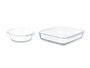 Vivalto Lot de 2 plats en verre borosilicate transparent 800 ml et 1800 ml 25 x 6 x 22 cm (Set de 6)