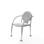 Silla Hellín tapizada con Tela color Blanco. Brazos fijos