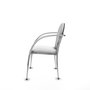Silla Hellín tapizada con Tela color Blanco. Brazos fijos