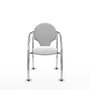 Silla Hellín tapizada con Tela color Blanco. Brazos fijos