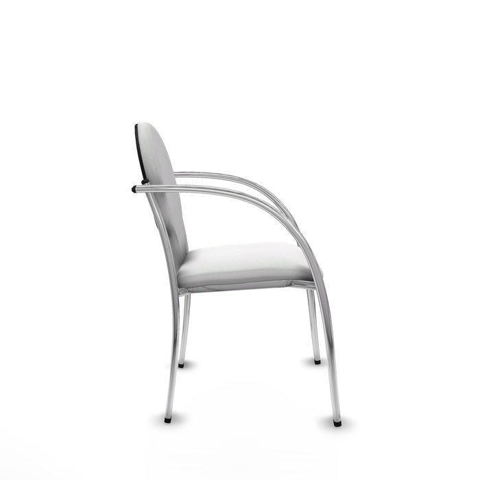 Silla Hellín tapizada con Tela color Blanco. Brazos fijos Silla Hellín tapizada con Tela color Blanco. Brazos fijos