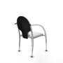 Silla Hellín tapizada con Tela color Blanco. Brazos fijos