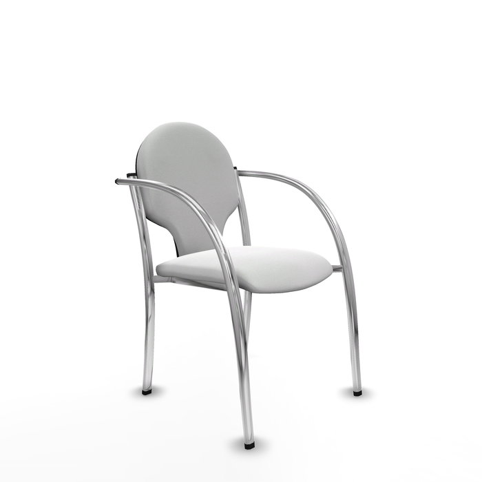 Silla Hellín tapizada con Tela color Blanco. Brazos fijos Silla Hellín tapizada con Tela color Blanco. Brazos fijos