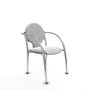 Silla Hellín tapizada con Tela color Blanco. Brazos fijos