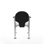 Silla Hellín tapizada con Tela color Blanco. Brazos fijos