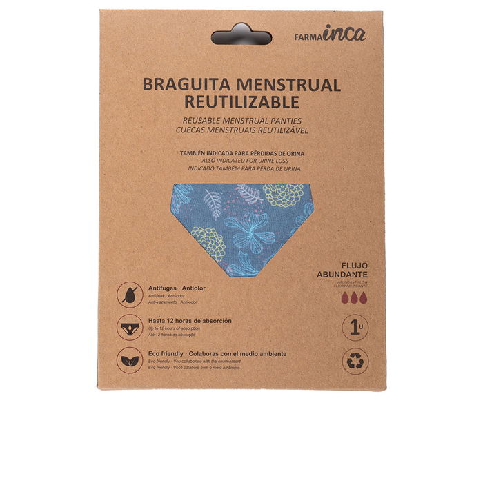 Inca Culotte menstruelle super absorption bleu taille L 1 unité Inca Culotte menstruelle super absorption bleu taille L 1 unité