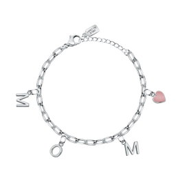La Petite Story Pulsera en Acier avec Charm et Émail Rose 16+3cm
