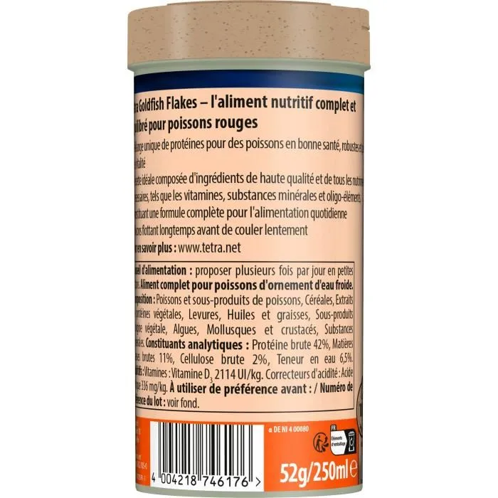 Tetra Nourriture en Flocons pour Poissons Rouges 250 ml