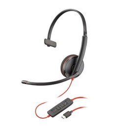 HP Blackwire 3210 Casque Monaural Noir avec adaptateur USB-C/A