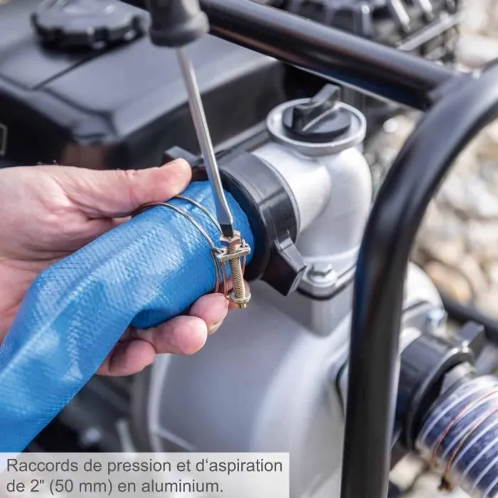 Scheppach Pompe à Eau Thermique PWP32 - 32 000 L/h, 5.2 CV - Pompe de Surface pour Eaux Chargées, Hauteur Refoulement 30m