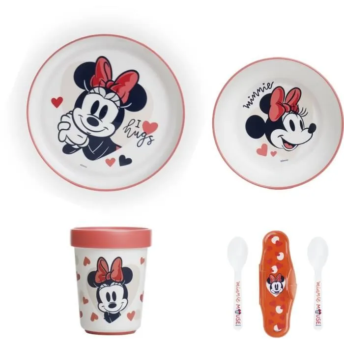 Thermobaby Pack Repas Enfant 2e Âge MINNIE - Assiette, Bol et Gobelet Antidérapants avec 2 Cuillères - Vaisselle Bébé Thermobaby Pack Repas Enfant 2e Âge MINNIE - Assiette, Bol et Gobelet Antidérapants avec 2 Cuillères - Vaisselle Bébé