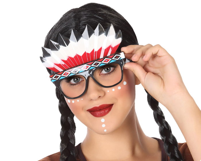 Nativa Gafas Nativa Americana con Plumas Multicolor Nativa Gafas Nativa Americana con Plumas Multicolor