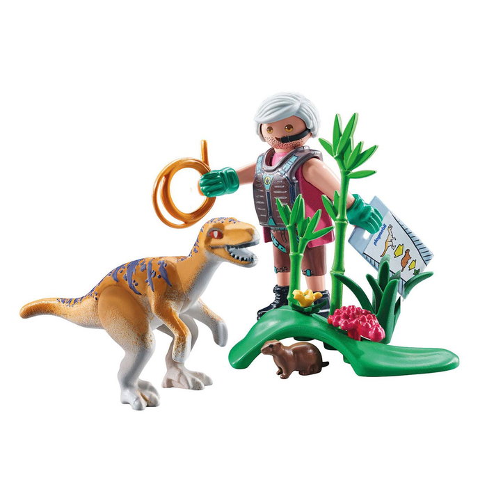 Playmobil Dinos Velociraptor 71823 – Set de jeu avec chercheur et armure