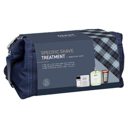 Depot Kit Soin du Visage Homme - Crème à Raser Hydratante Allantoïne 30 ml, Baume Apaisant Pré/Post-Rasage 75 ml, Lotion Après-Rasage Régénérante à la Pro-Vitamine B5 100 ml