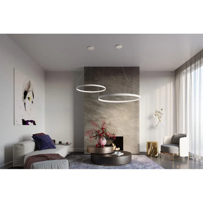 RIO SOL-TH.105 - Lampe Suspendue LED RIO 55 3000K, Anneaux Minimals, Éclairage D'ambiance Salon ou Bureau RIO SOL-TH.105 - Lampe Suspendue LED RIO 55 3000K, Anneaux Minimals, Éclairage D'ambiance Salon ou Bureau