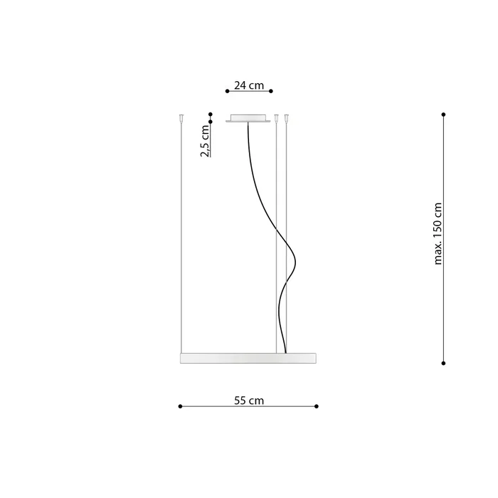 RIO SOL-TH.105 - Lampe Suspendue LED RIO 55 3000K, Anneaux Minimals, Éclairage D'ambiance Salon ou Bureau