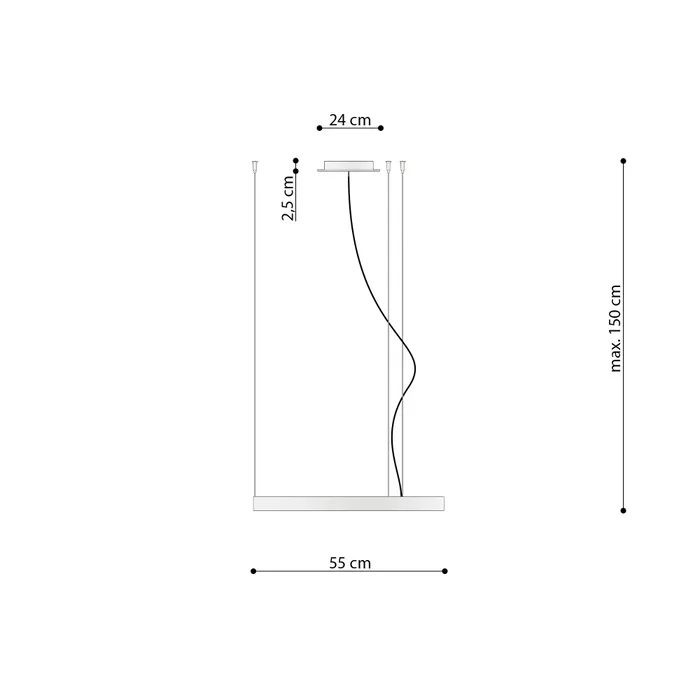 RIO SOL-TH.105 - Lampe Suspendue LED RIO 55 3000K, Anneaux Minimals, Éclairage D'ambiance Salon ou Bureau RIO SOL-TH.105 - Lampe Suspendue LED RIO 55 3000K, Anneaux Minimals, Éclairage D'ambiance Salon ou Bureau