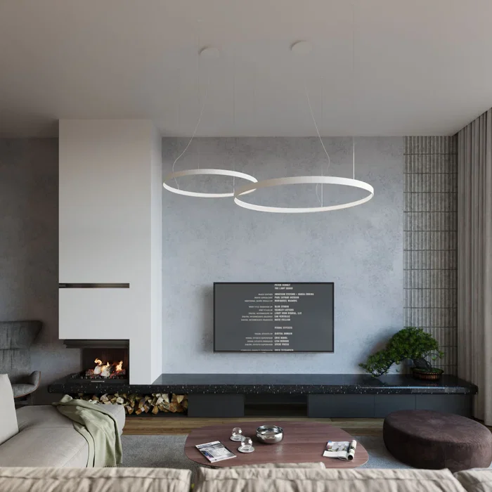 RIO SOL-TH.105 - Lampe Suspendue LED RIO 55 3000K, Anneaux Minimals, Éclairage D'ambiance Salon ou Bureau RIO SOL-TH.105 - Lampe Suspendue LED RIO 55 3000K, Anneaux Minimals, Éclairage D'ambiance Salon ou Bureau