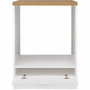 JUNONA Meuble bas four 60 cm avec plan de travail, Blanc brillant et doré