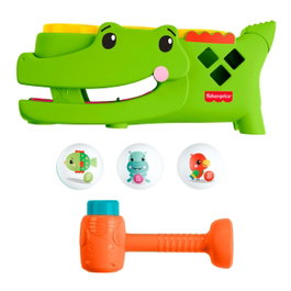Fisher-Price Cocodrilo Jouet À Marteau Et À Pousser, Peluche Avec Balles, 6 Mois Et Plus