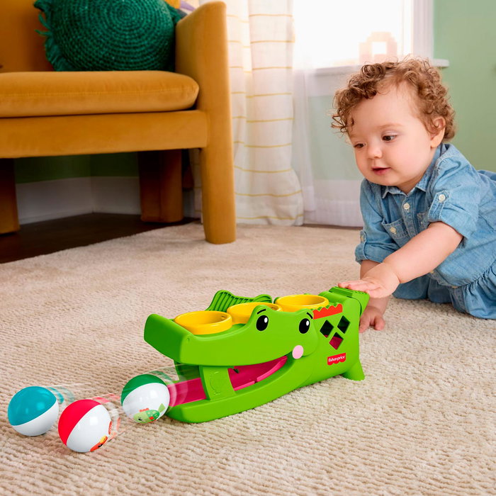 Fisher-Price Cocodrilo Jouet À Marteau Et À Pousser, Peluche Avec Balles, 6 Mois Et Plus