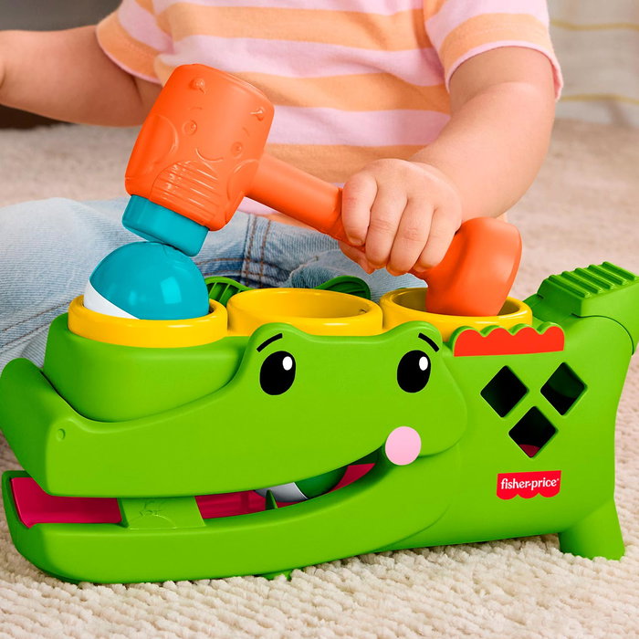 Fisher-Price Cocodrilo Jouet À Marteau Et À Pousser, Peluche Avec Balles, 6 Mois Et Plus
