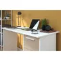 Parisot - Bureau Essentiel - 3 tiroirs - Décor chêne et blanc - L 121,2 x P 55 x H 74,5 cm