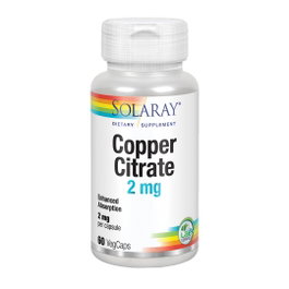 SOLARAY Citrate de Cuivre 2 mg, 60 capsules végétales