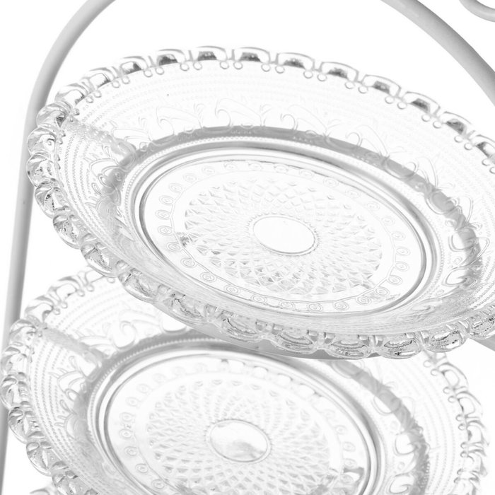 BigBuy Home Coupe à fruits Blanc Transparent Verre 21 x 21 x 32 cm