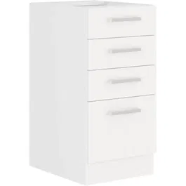 Atlas Meuble de cuisine bas 4 tiroirs blanc L40 x P52 x H82 cm, plan de travail non inclus