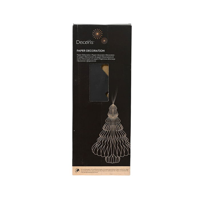 Sapin de Noël Decoris Noir Papier Ø 30 x 40 cm