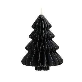 Decoris Sapin de Noël Noir en Papier Ø 30 x 40 cm