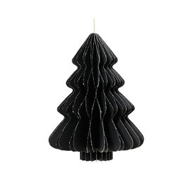 Decoris Arbre de Noël en Papier Noir Ø30 x 40 cm