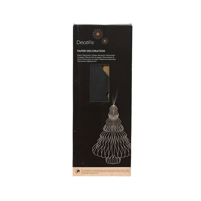 Decoris Arbre de Noël en Papier Noir Ø30 x 40 cm