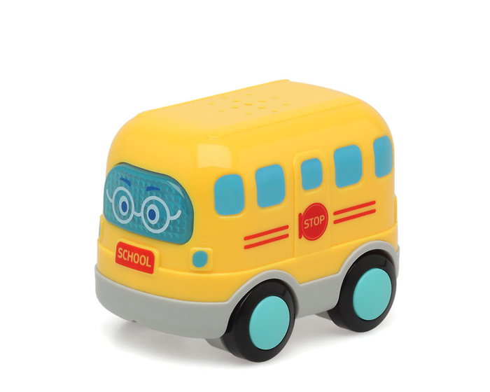 KioKids - Bus scolaire jouet avec lumières et sons - 23 mélodies - Jouet à tirer - Développe la motricité - Dès 12 mois - Jaune