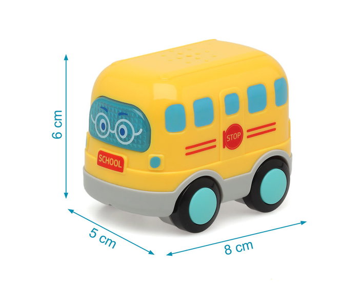 KioKids - Bus scolaire jouet avec lumières et sons - 23 mélodies - Jouet à tirer - Développe la motricité - Dès 12 mois - Jaune