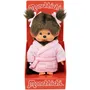 Monchhichi Peluche BANDAI Peignoir Rose 20 cm - Peluche Iconique Ultra Douce pour Câlins et Décoration de Chambre