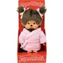Monchhichi Peluche BANDAI Peignoir Rose 20 cm - Peluche Iconique Ultra Douce pour Câlins et Décoration de Chambre