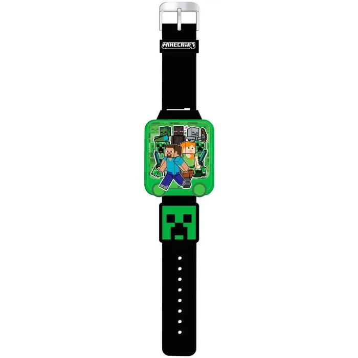 Kids Licensing Montre éducative Minecraft avec jeux pour enfant - MIN4148 - Apprentissage de l'heure, chronomètre, memory, 10 fonds d'écran