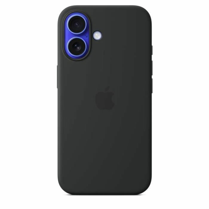 Apple iPhone 16 - Coque en silicone avec MagSafe - Noir Apple iPhone 16 - Coque en silicone avec MagSafe - Noir