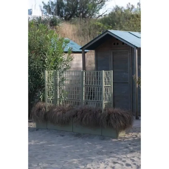 Stefanplast ETHICA Bac à fleurs rectangulaire avec treillis, 80 x 36 x 140 cm, vert Stefanplast ETHICA Bac à fleurs rectangulaire avec treillis, 80 x 36 x 140 cm, vert