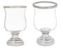 Giftdecor Porte-bougie coupe bombée argenté verre acier 15.5x25.5x15.5 cm (Set de 6)