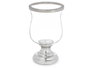 Giftdecor Porte-bougie coupe bombée argenté verre acier 15.5x25.5x15.5 cm (Set de 6)
