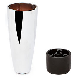 Q&Q ARLIK Pata Plastico d55 H125 Cromo - Patte de meuble pour sofa en plastique chromé - Diamètre 55 mm, Hauteur 125 mm