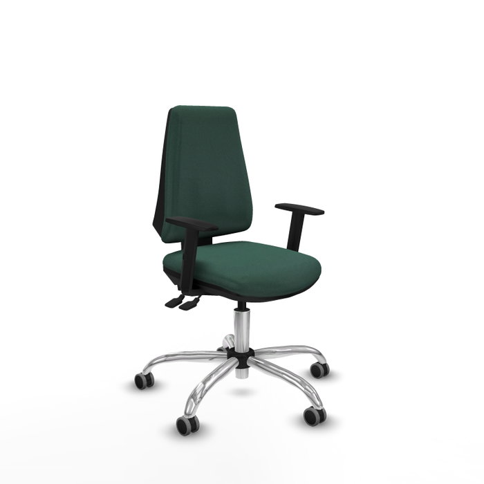 PIQUERAS Y CRESPO Chaise Elche Asynchrone Tissu Vert foncé Structure chromée Accoudoir 1D PIQUERAS Y CRESPO Chaise Elche Asynchrone Tissu Vert foncé Structure chromée Accoudoir 1D