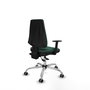 PIQUERAS Y CRESPO Chaise Elche Asynchrone Tissu Vert foncé Structure chromée Accoudoir 1D